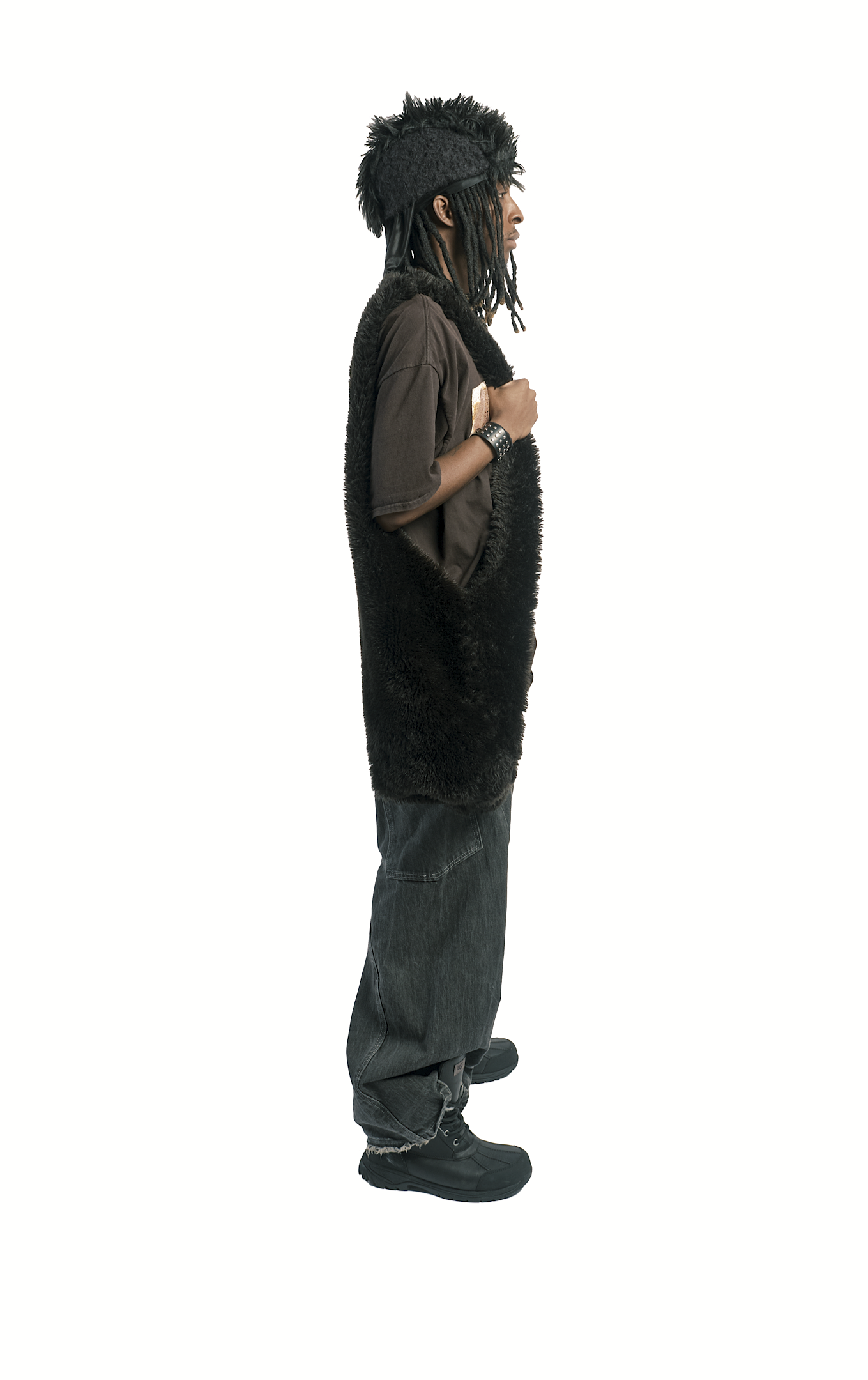 Black Fur Crossbody Bag
